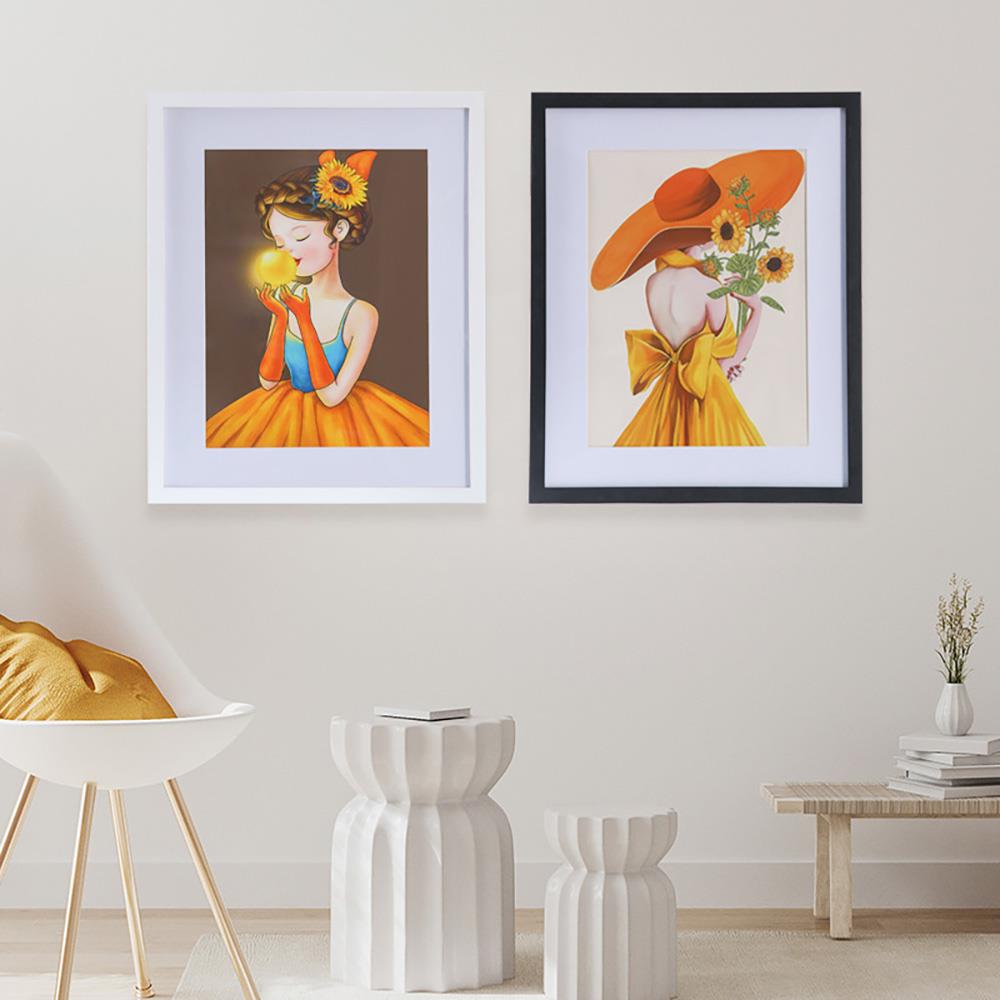 Κορνίζα τοίχου ξύλινη λευκή με ακρυλικό τζάμι Υ50x70εκ.