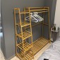 Κρεμάστρα ράγα οργάνωσης ρούχων Nextdeco ξύλινη μπαμπού Υ140x40x130εκ.