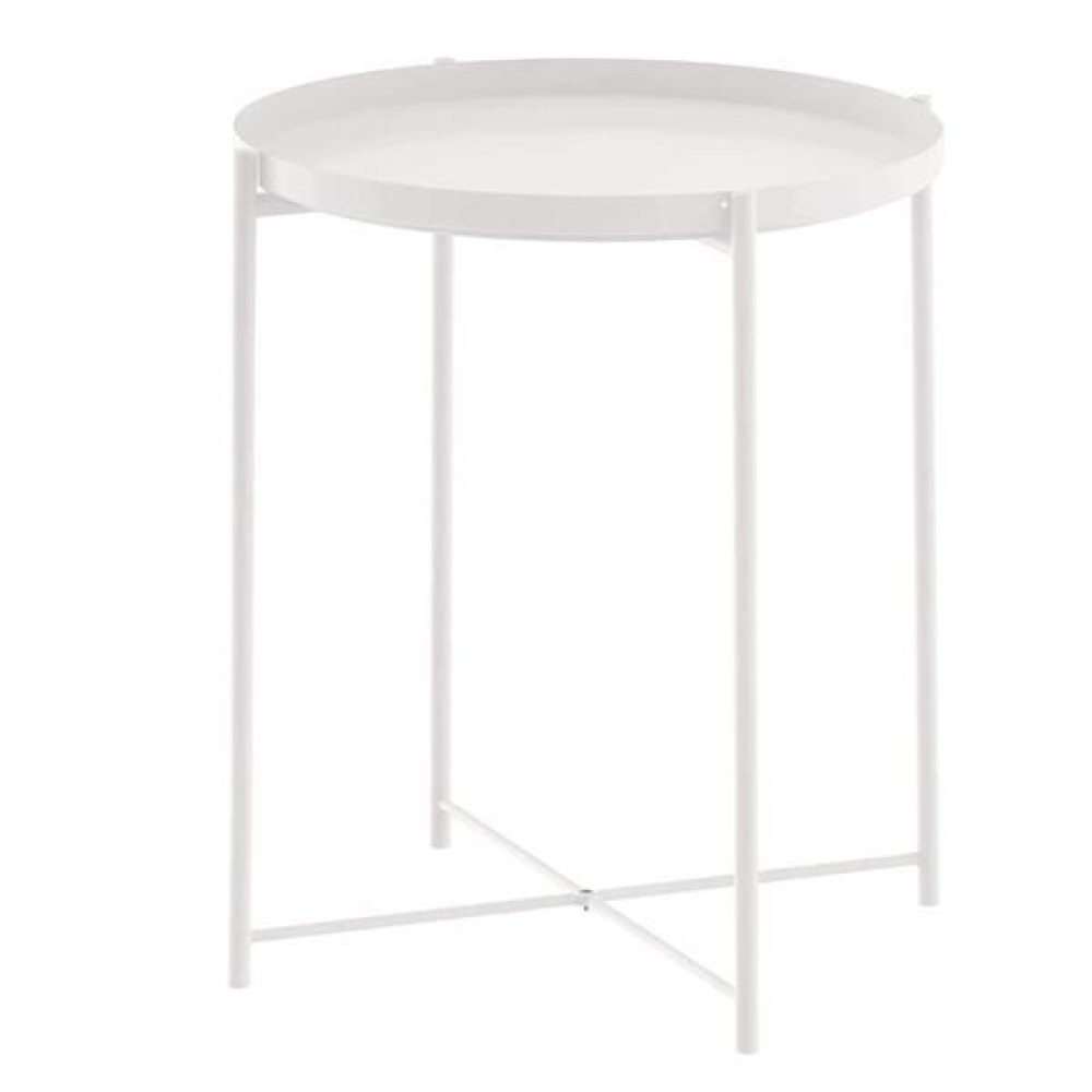 Τραπεζάκι μεταλλικό Nextdeco λευκό Y50xØ41εκ.