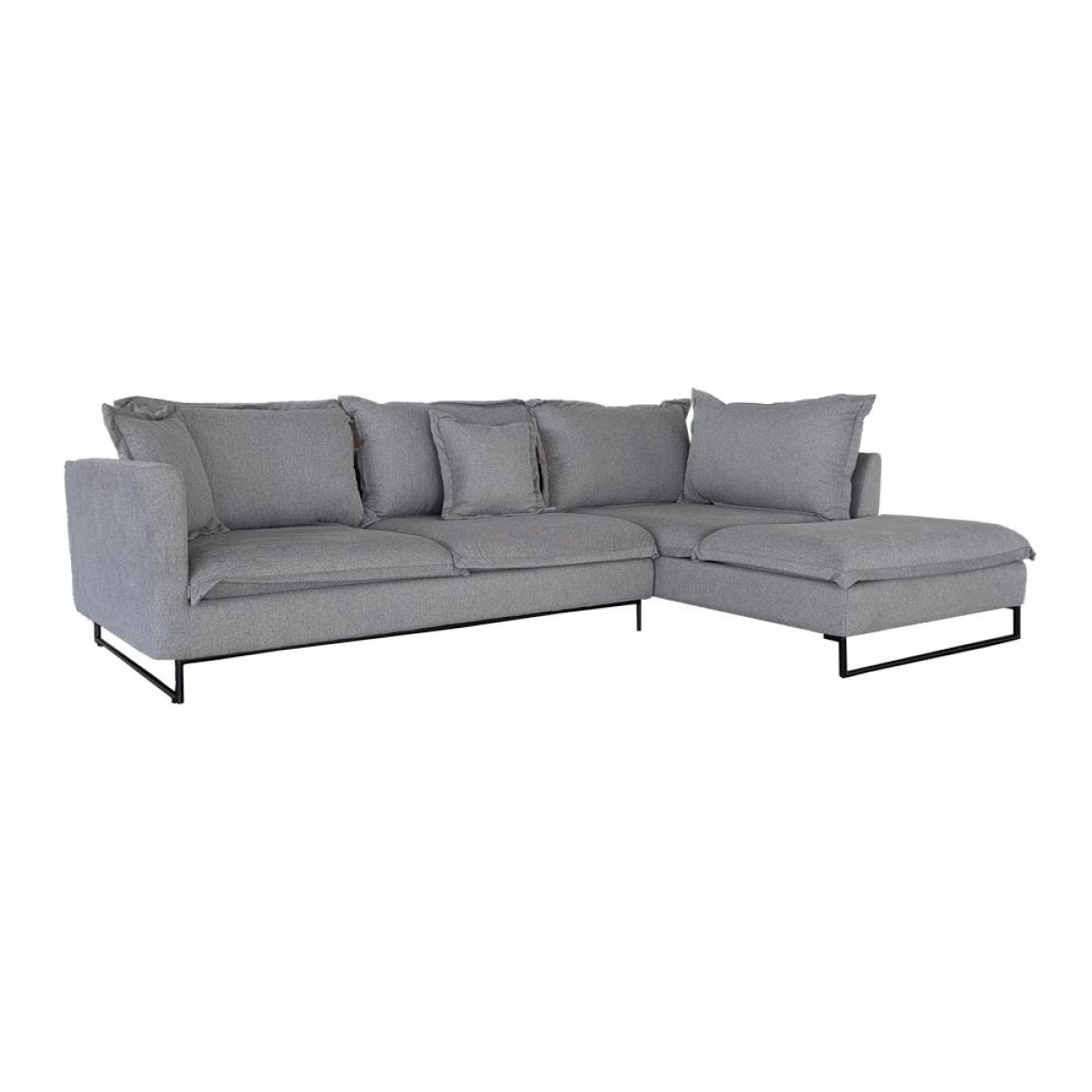 Καναπές γωνιακός Nextdeco Siegfried δεξιά γωνία γκρι Y85x286x183εκ.