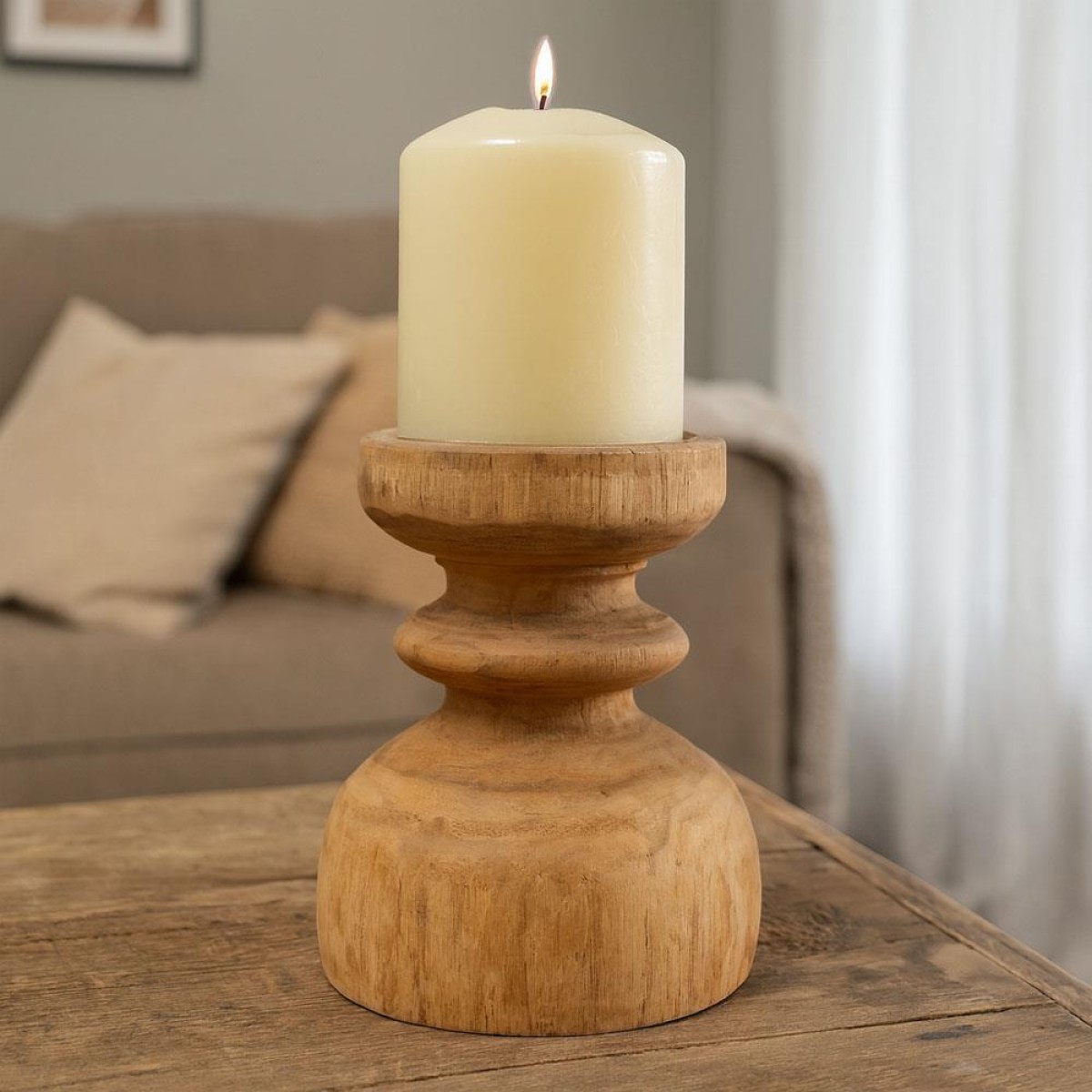 Διακοσμητικό Nextdeco Tribeca ανακυκλωμένο ξύλο teak Ø10/12x16εκ.