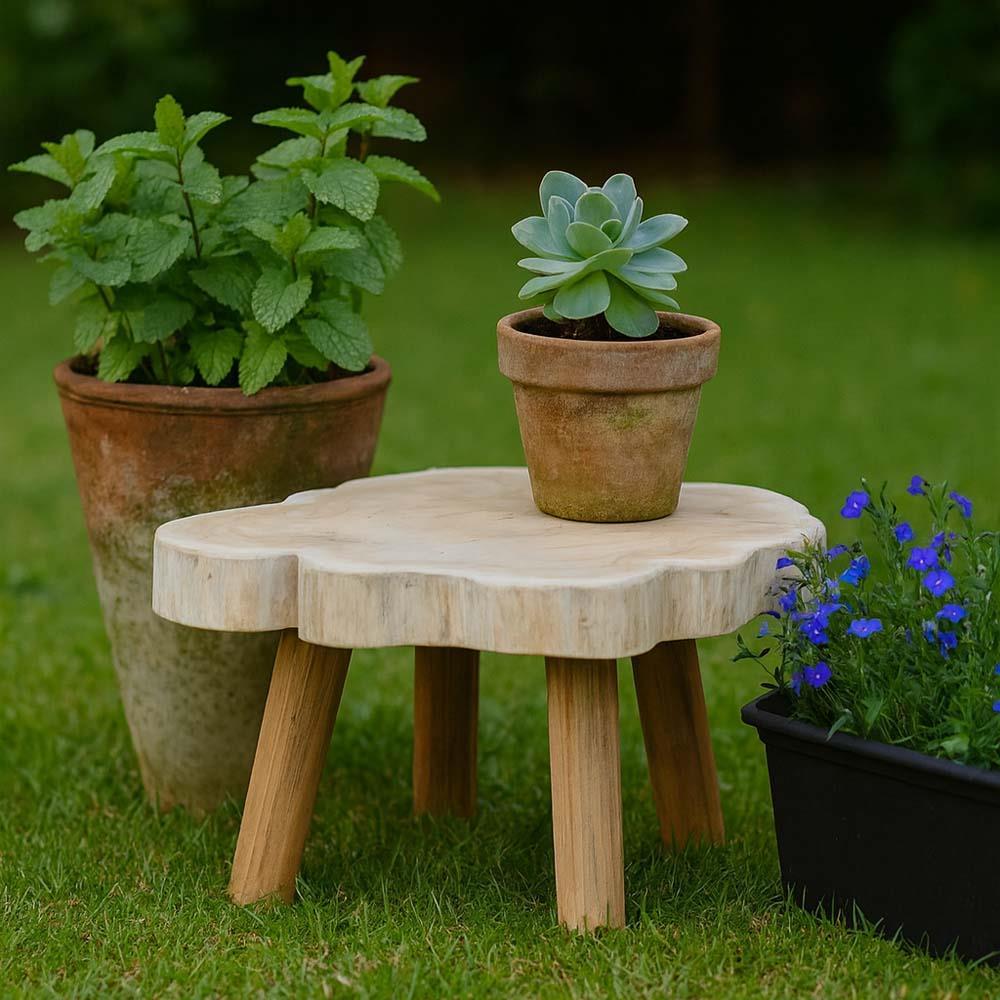 Τραπεζάκι Nextdeco από ανακυκλωμένο ξύλο teak Υ25xM48xΠ45εκ