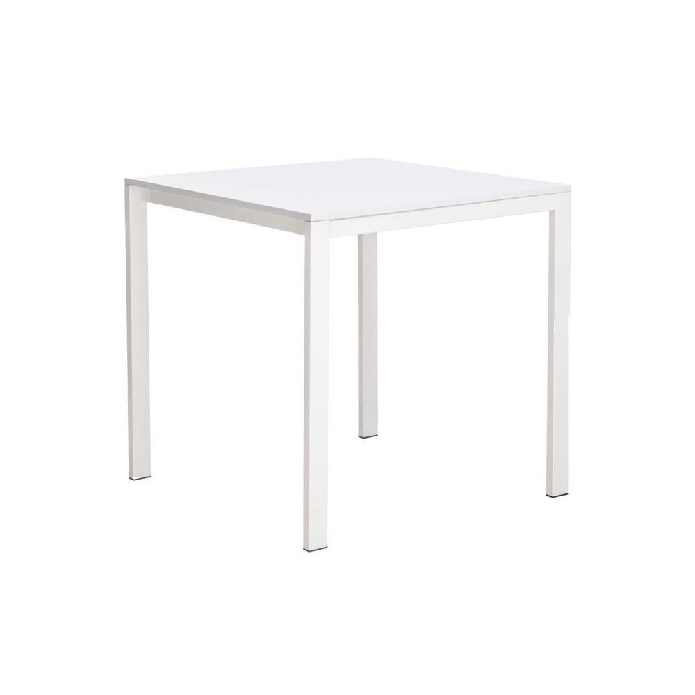 Τραπέζι μεταλλικό Nextdeco με επιφάνεια μοριοσανίδας λευκό Y75 x75 x 75εκ,