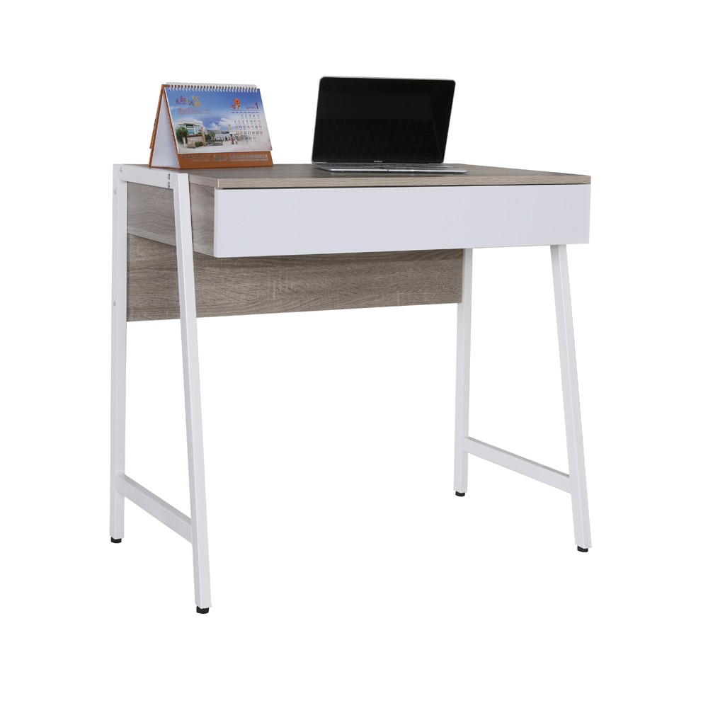 Γραφείο ξύλινο μεταλλική βάση Nextdeco λευκό Υ76x84x48εκ.