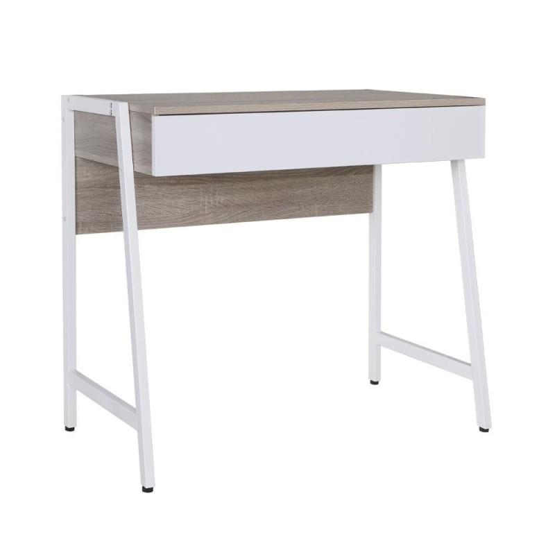 Γραφείο ξύλινο μεταλλική βάση Nextdeco λευκό Υ76x84x48εκ.