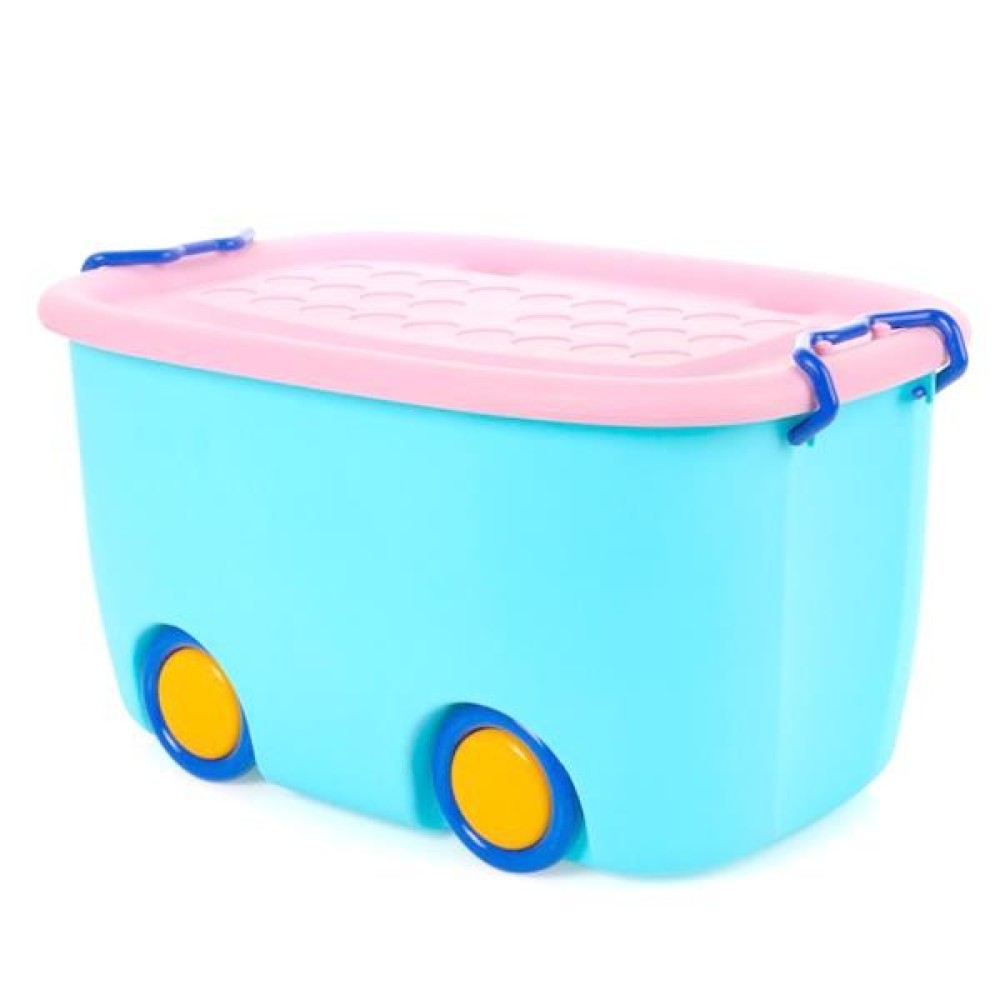 Κουτί αποθήκευσης με 4 ρόδες γαλάζιο Υ24x47x30εκ.