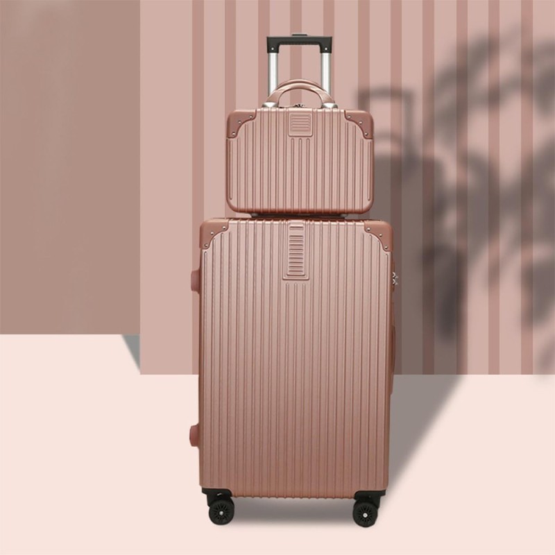 Βαλίτσες σετ 2 ABS 4 ρόδες ροζ 65x42x25εκ και 33x24x15εκ.