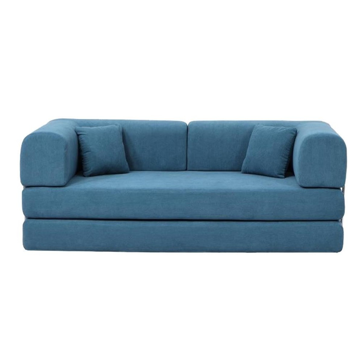 Compressed Nextdeco τριθέσιος καναπές-κρεβάτι μπλε 200x100x75εκ.
