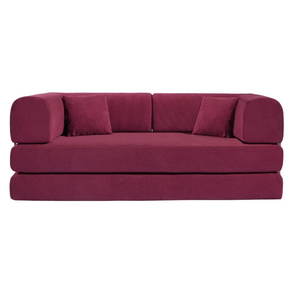 Compressed Nextdeco τριθέσιος καναπές-κρεβάτι μπορντώ 200x100x75εκ.
