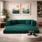 Compressed Nextdeco τριθέσιος καναπές-κρεβάτι πράσινος 200x100x75εκ.
