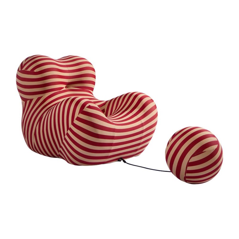 Compressed πολυθρόνα Nextdeco κόκκινο-μπεζ 102x120xΥ92εκ.