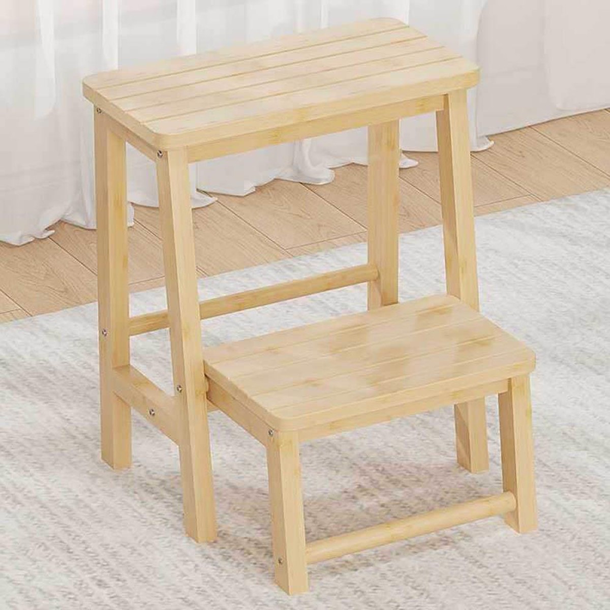 Σκάλα - σκαμπό Nextdeco μπαμπού Υ52x43x48εκ.