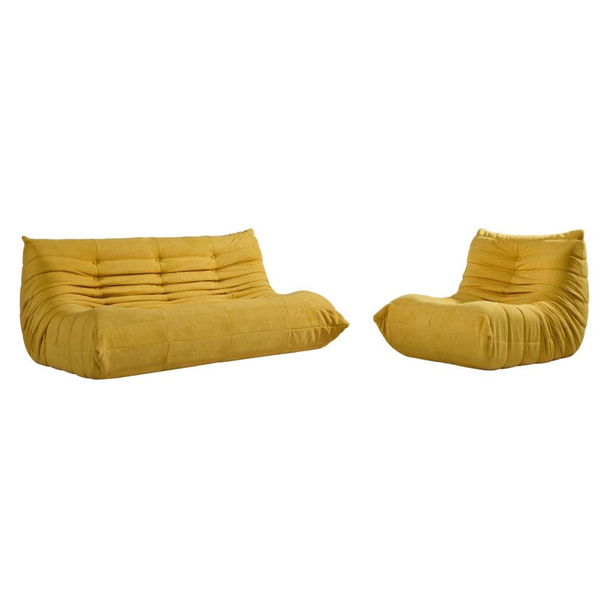Compressed Nextdeco καναπές τριθέσιος Togo κίτρινος Υ70x174x102εκ.