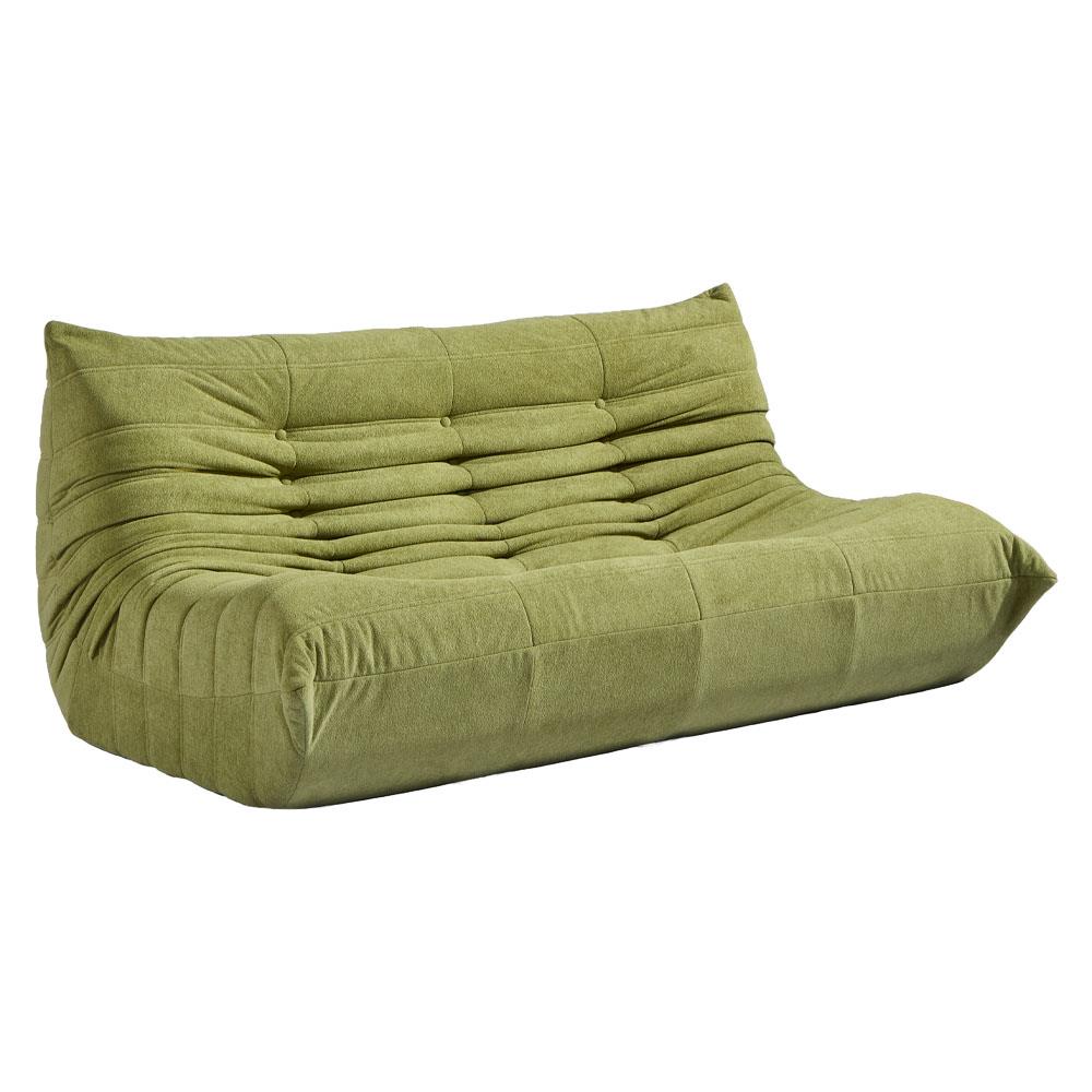 Compressed Nextdeco καναπές τριθέσιος Togo χακί Υ70x174x102εκ.