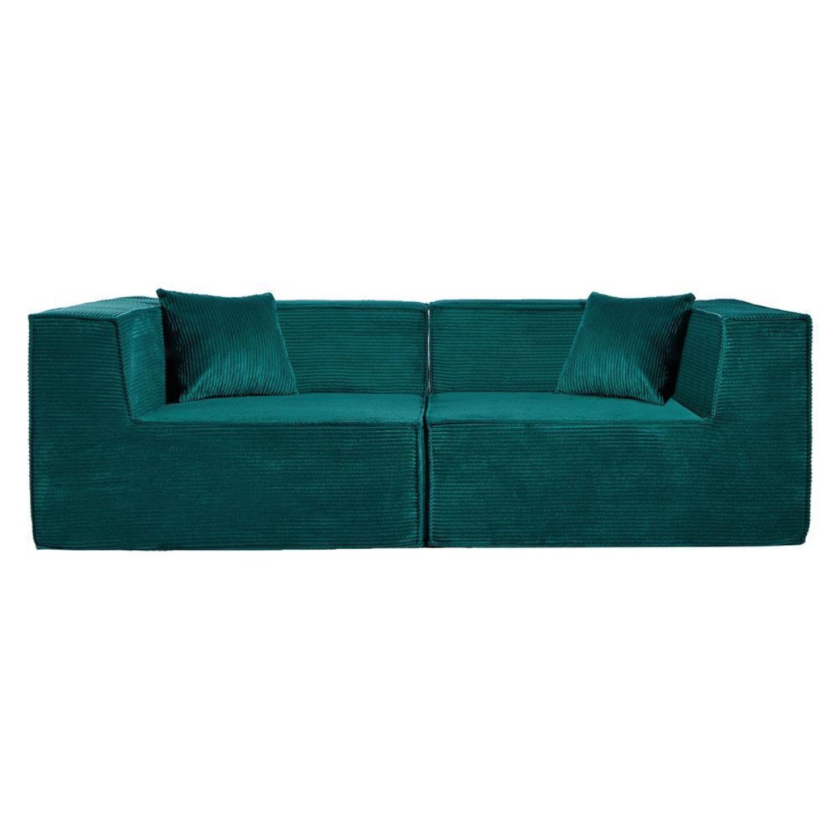 Compressed Nextdeco καναπές τριθέσιος κοτλέ πράσινος Υ63x208x101εκ.