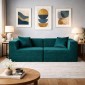 Compressed Nextdeco καναπές τριθέσιος κοτλέ πράσινος Υ63x208x101εκ.