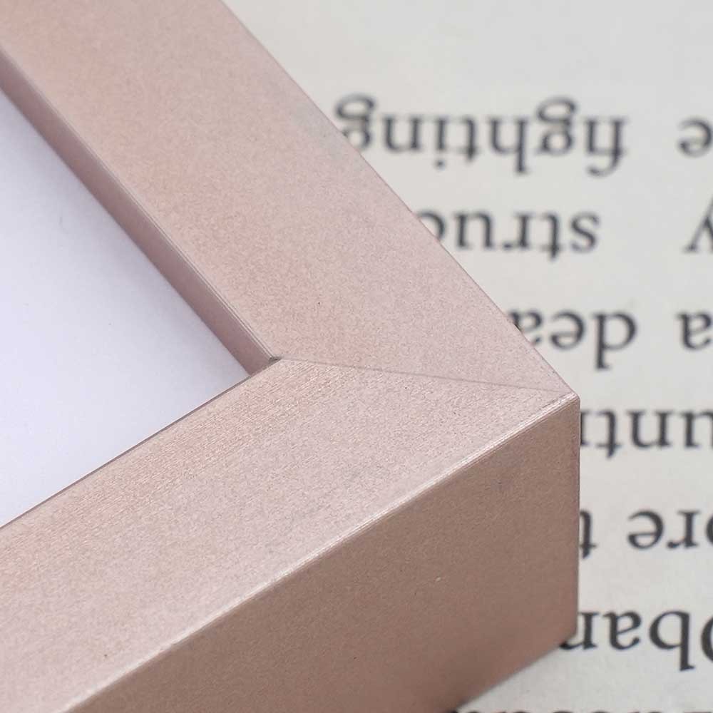 Κορνίζα τοίχου μεταλλική ροζ-χρυσή με ακρυλικό τζάμι 30x30εκ.