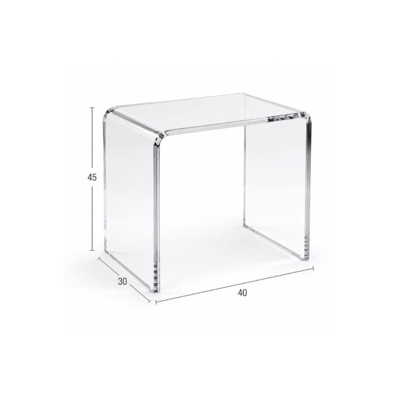 Τραπεζάκι - Κομοδίνο Nextdeco P Shape ακρυλικό διάφανο Υ45x40x30εκ.