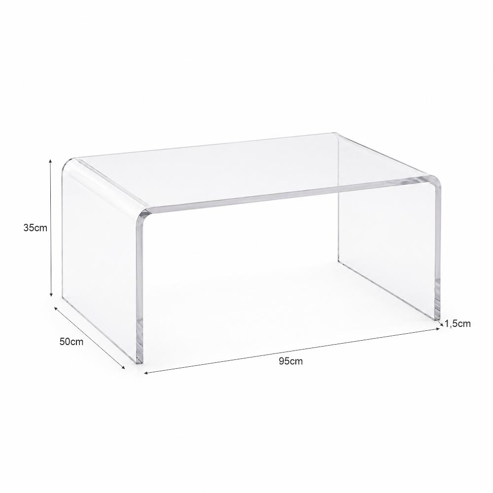 Τραπεζάκι σαλονιού Nextdeco ακρυλικό διάφανο Υ35x95x50εκ.