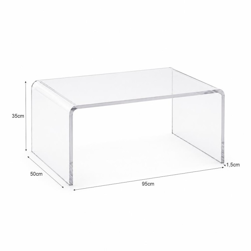 Τραπεζάκι σαλονιού Nextdeco ακρυλικό διάφανο Υ35x95x50εκ.