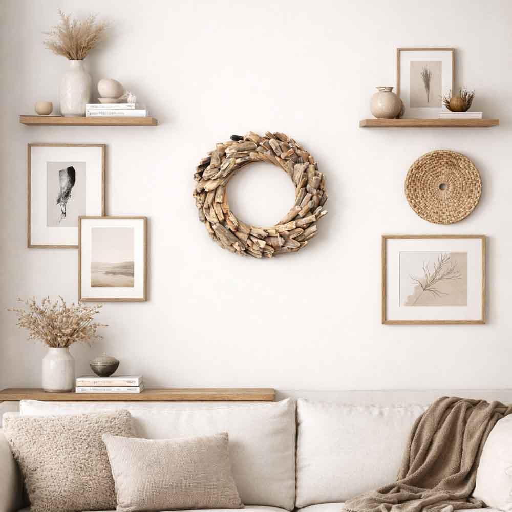 Στεφάνι Nextdeco μασίφ ξύλο teak Υ36×36×6εκ.