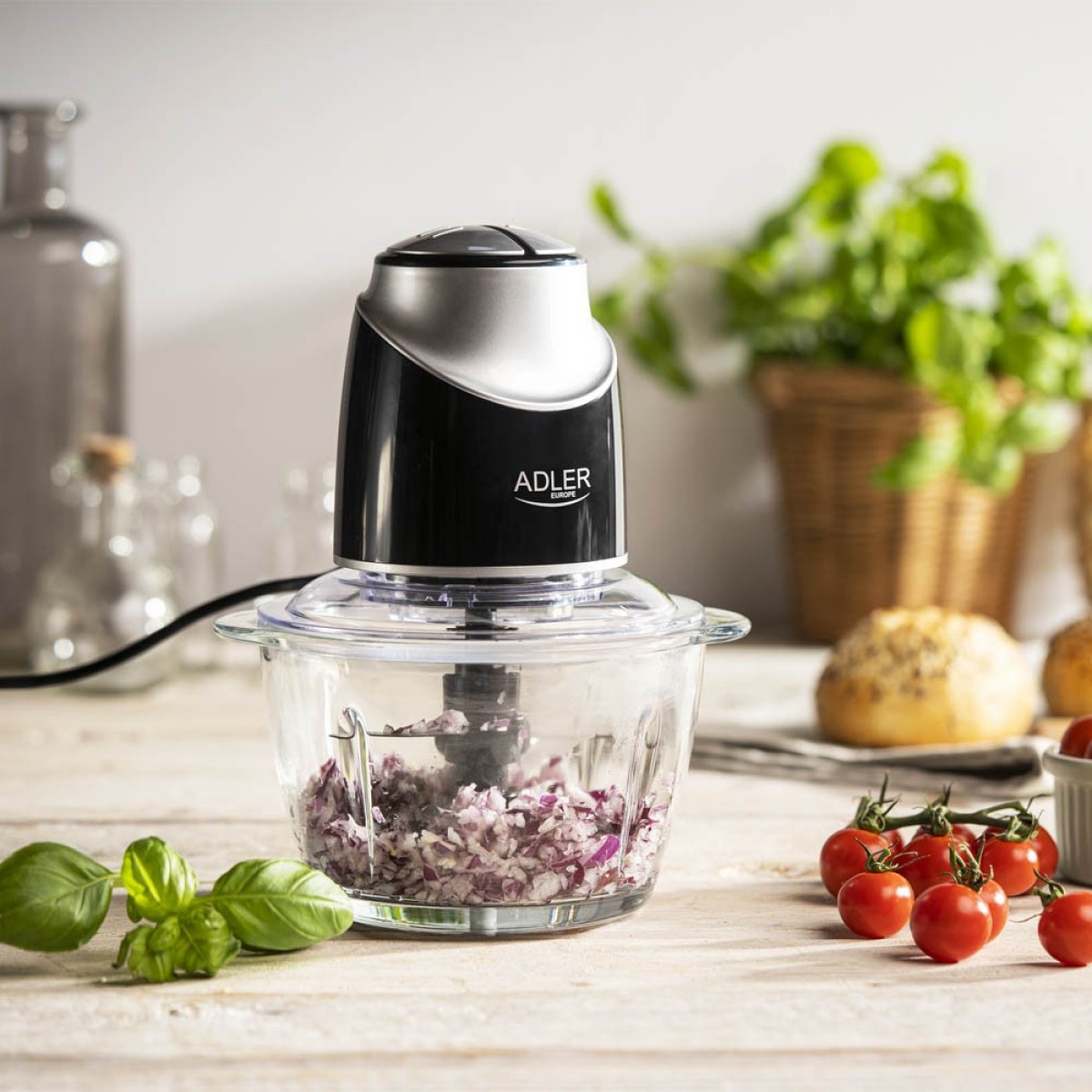 Πολυκόφτης Adler με γυάλινο μπολ 1,2lt 550W