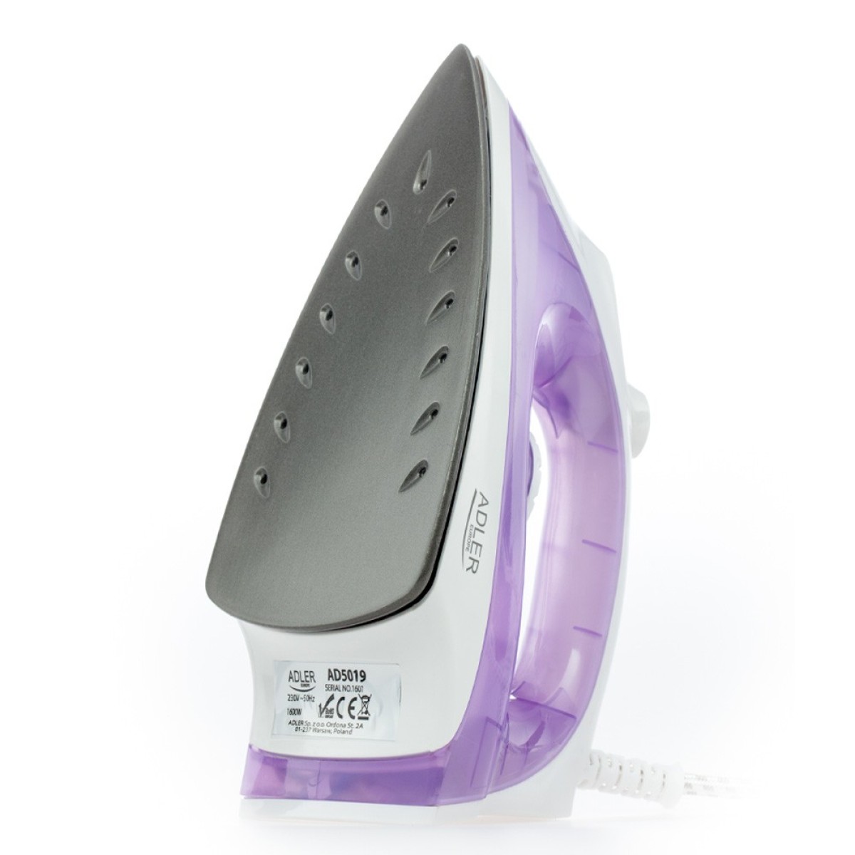 Σίδερο ατμού Adler 1600W με αντικολλητική πλάκα