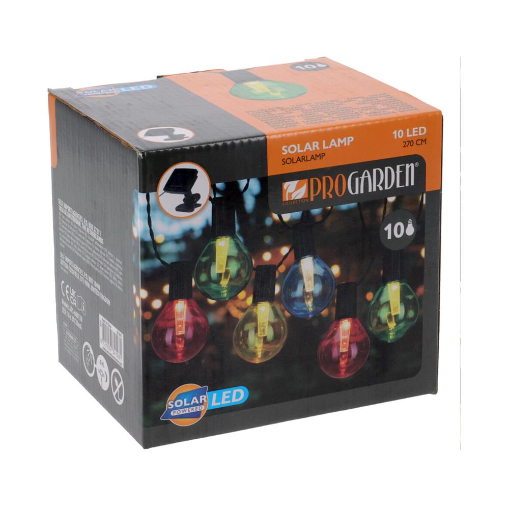 Διακοσμητική γιρλάντα ηλιακή με 10 Led χρωματιστά φωτάκια 50x85mm