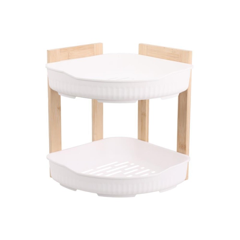 Ραφιέρα μπάνιου γωνιακή bamboo 2 ράφια Υ27x23x23εκ.