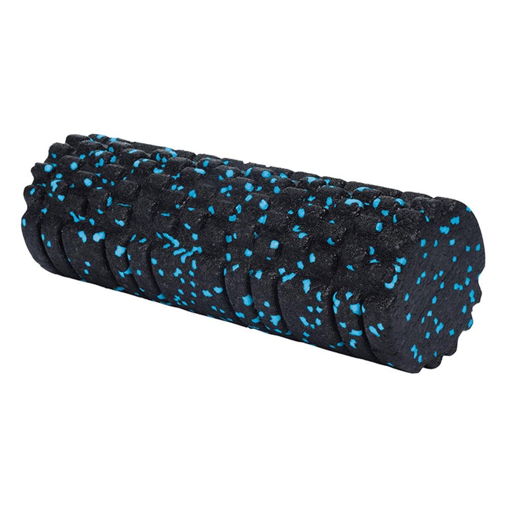Foam roller γυμναστικής μαύρο γαλάζιο Υ33xØ14εκ.