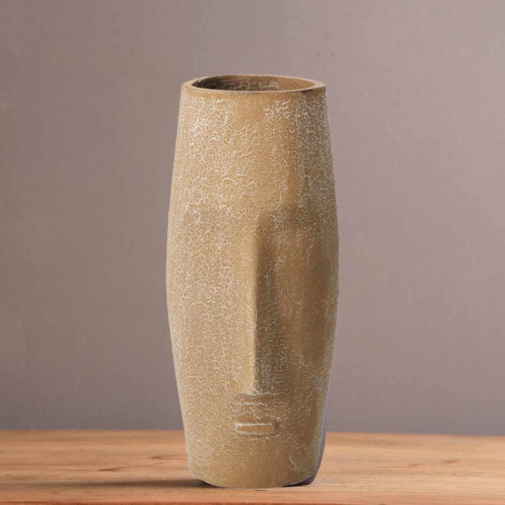 Βάζο αλουμινίου Nextdeco ανοιχτό καφέ Υ20χØ9εκ.