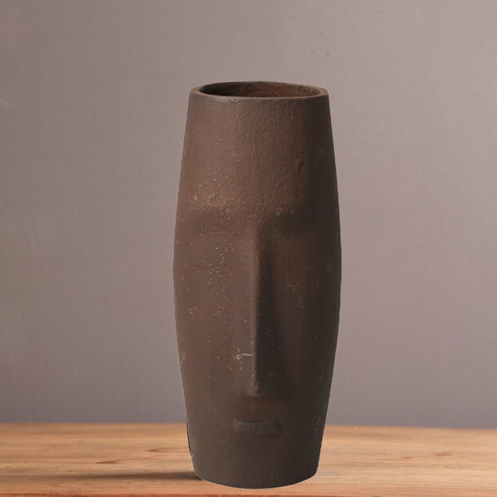 Βάζο αλουμινίου Nextdeco σκούρο καφέ Υ20χØ9εκ.