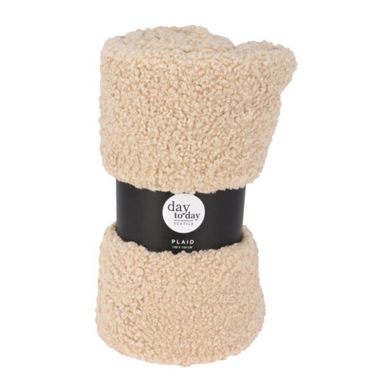Κουβέρτα teddy fleece μπεζ 150x120εκ.