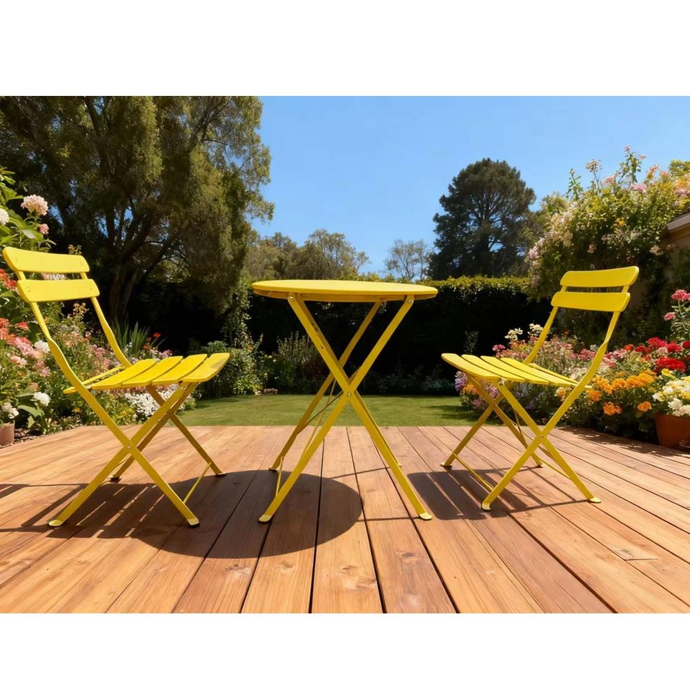 Σετ 3τμχ Nextdeco μεταλλικό κίτρινο Υ82εκ.