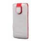Θήκη Protect Ancus για Apple iPhone SE 5 5S 5C Nokia 105 TA-1174 και Huawei Y360 Old Leather Λευκή με Κόκκινη Ραφή