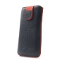 Θήκη Protect Ancus για Apple iPhone SE 5 5S 5C Nokia 105 TA-1174 και Huawei Y360 Δέρμα Μαύρη με Κόκκινη Ραφή