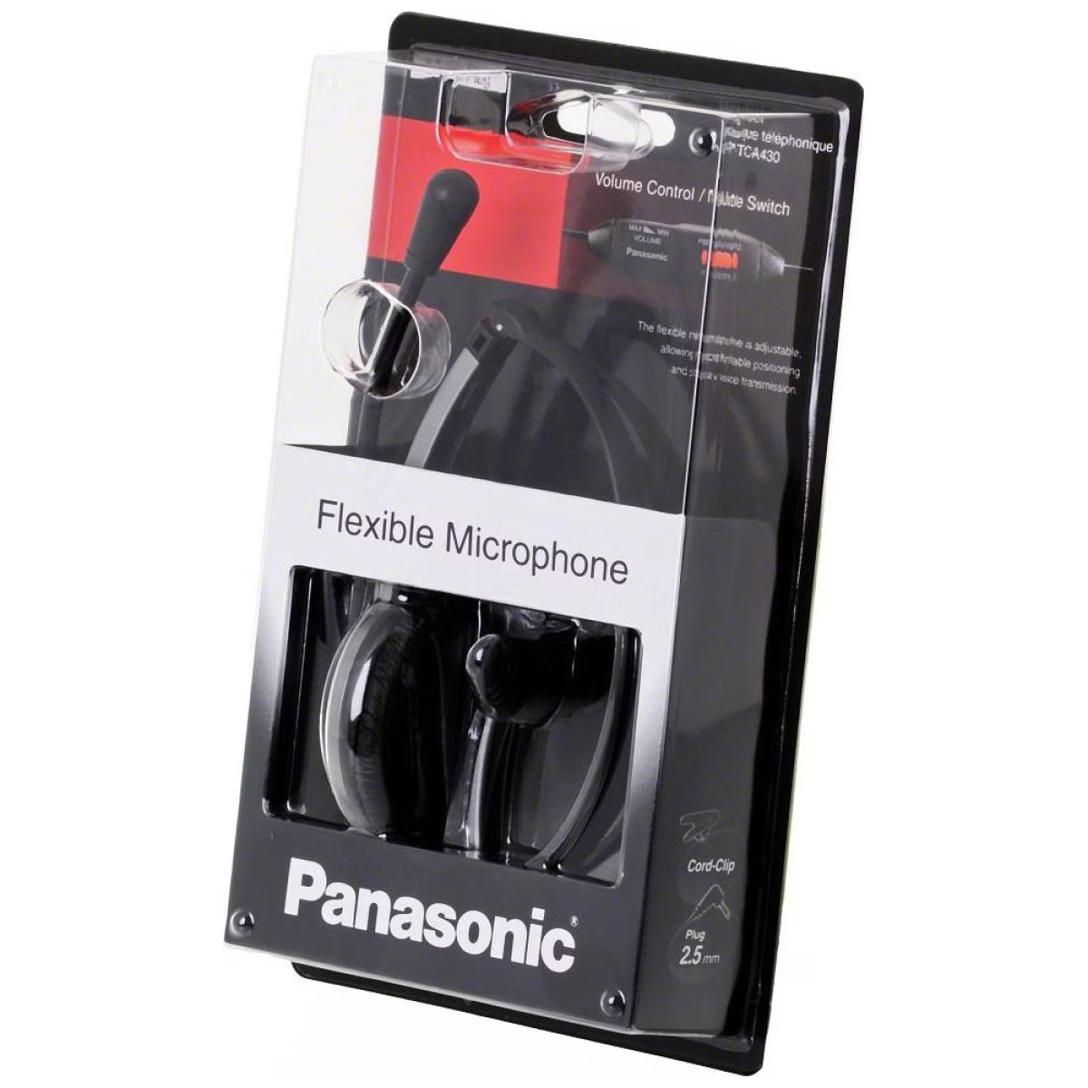 Ενσύρματο Aκουστικό Panasonic RP-TCA430 με Πλήκτρο Έντασης Μαύρο - Ασημί 2.5mm συμβατό με Ασύρματα Panasonic, Philips, Gigaset