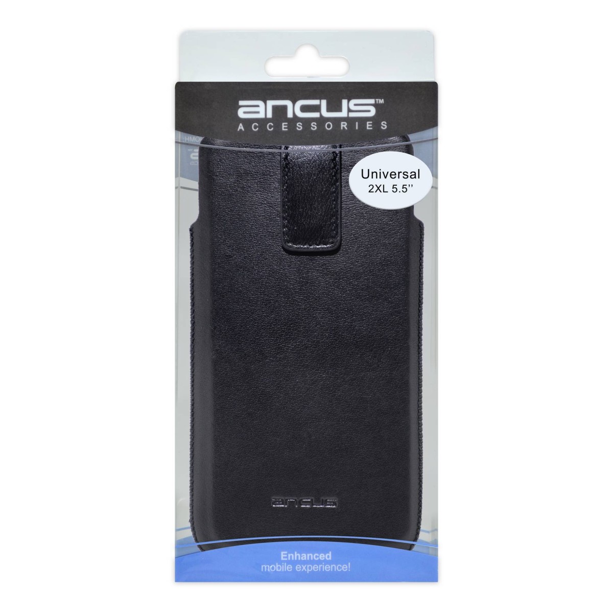 Θήκη Protect Ancus Universal 2XL έως 6.2" Δέρμα Μαύρη με Θήκη Κάρτας