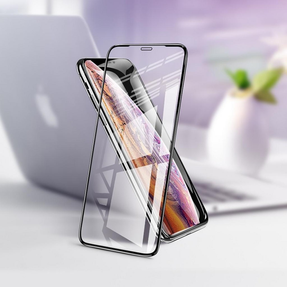 Tempered Glass Hoco 0.33mm Flash Attach Full Silk Screen HD για Apple iPhone X / XS / 11 Pro Μαύρο