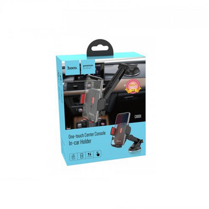 Βάση Στήριξης Αυτοκινήτου Hoco. CAD01 Easy-lock με 360 Περιστροφή Μαύρο - Κόκκινο
