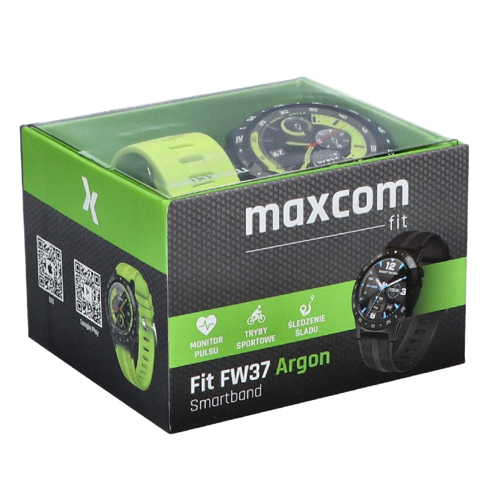 Maxcom Smartwatch FitGo FW37 Argon IP68 320mAh Μαύρο Silicon Band