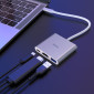 Hub Hoco HB14 Easy use USB-C με 3 Θύρες USB 3.0, USB-C PD, HDMI Ασημί 15cm