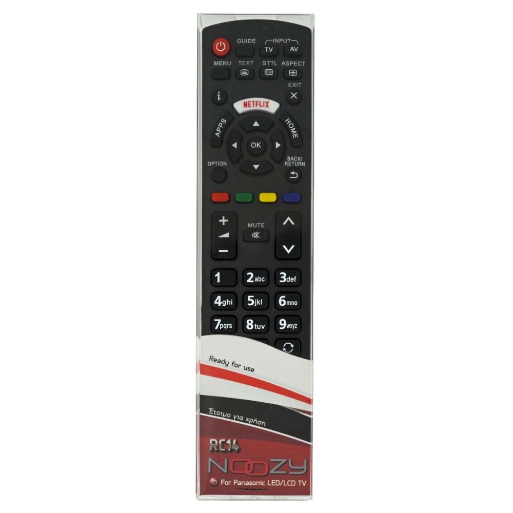 Τηλεχειριστήριο Noozy RC14 για Τηλεοράσεις Panasonic Άμεσης Αντικατάστασης χωρίς Προγραμματισμό