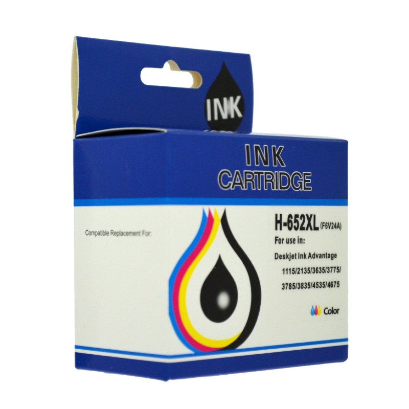 Μελάνι HP Συμβατό 652XL F6V24AE Σελίδες:450 Color για Deskjet Ink Andvantage-1115, 2135, 3635, 3835, 4535, 4675, 1111, 1112, 2131, 2132, 2133