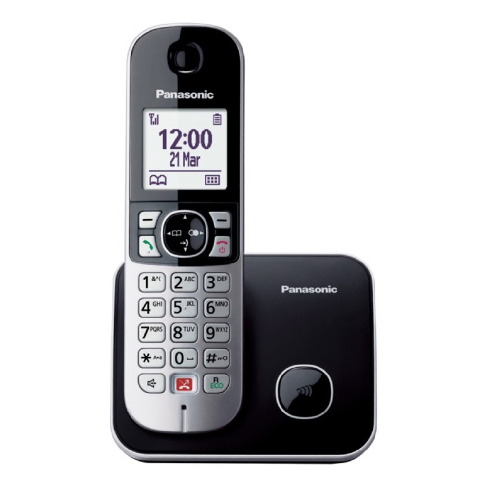 Ασύρματο Ψηφιακό Τηλέφωνο Panasonic KX-TG6851GRB Μαύρο με Δυνατότητα Λειτουργίας σε Διακοπή Ρεύματος, Μεγάλη Οθόνη και Ανοιχτή Ακρόαση