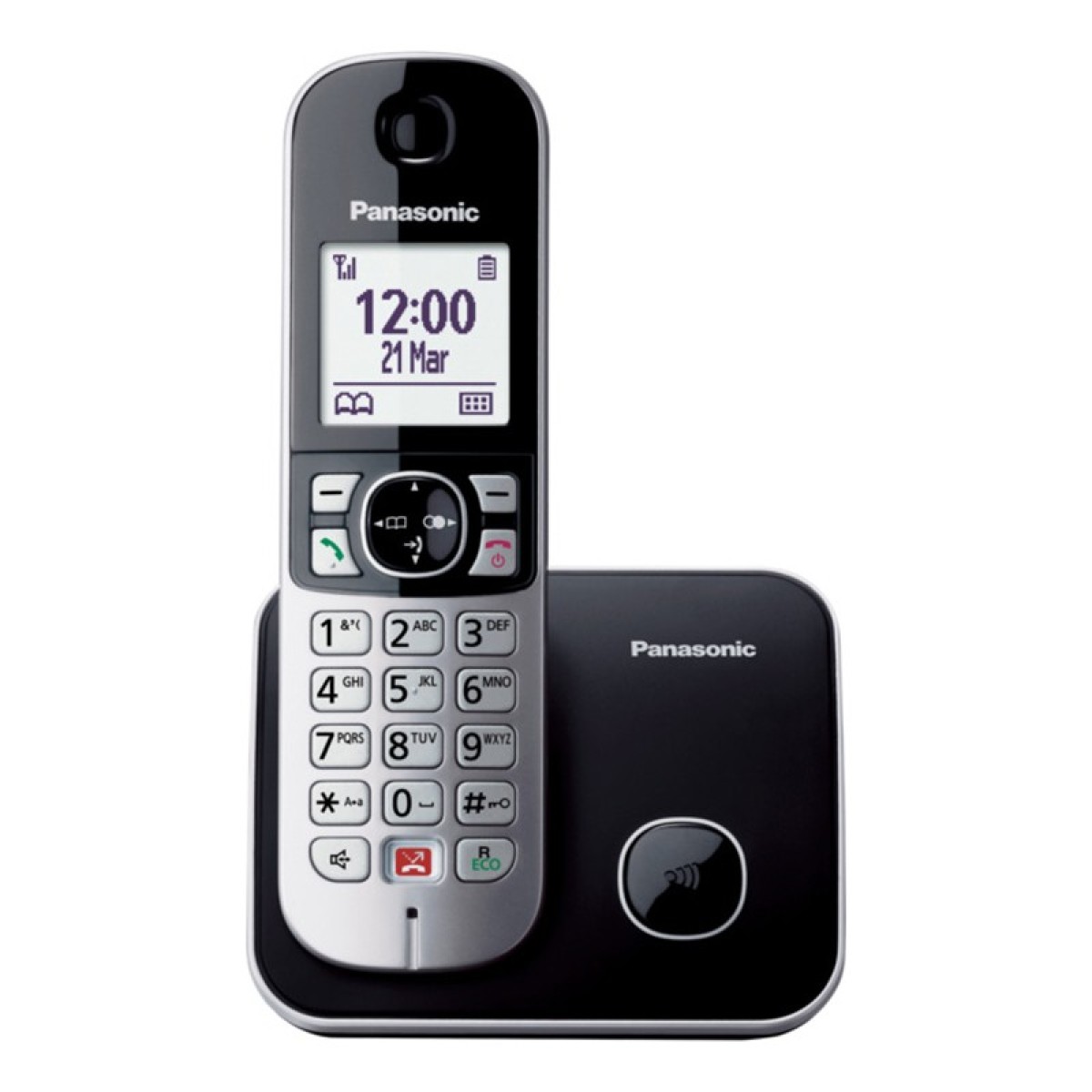 Ασύρματο Ψηφιακό Τηλέφωνο Panasonic KX-TG6851GRB Μαύρο με Δυνατότητα Λειτουργίας σε Διακοπή Ρεύματος, Μεγάλη Οθόνη και Ανοιχτή Ακρόαση