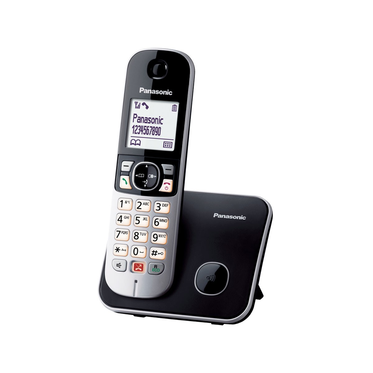 Ασύρματο Ψηφιακό Τηλέφωνο Panasonic KX-TG6851GRB Μαύρο με Δυνατότητα Λειτουργίας σε Διακοπή Ρεύματος, Μεγάλη Οθόνη και Ανοιχτή Ακρόαση