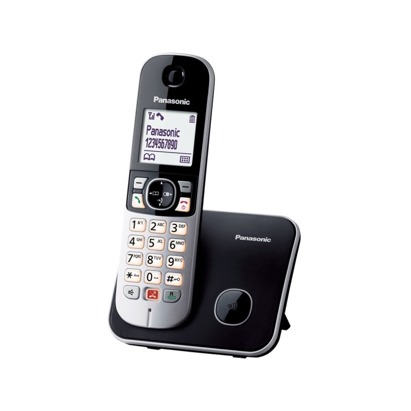 Ασύρματο Ψηφιακό Τηλέφωνο Panasonic KX-TG6851GRB Μαύρο με Δυνατότητα Λειτουργίας σε Διακοπή Ρεύματος, Μεγάλη Οθόνη και Ανοιχτή Ακρόαση