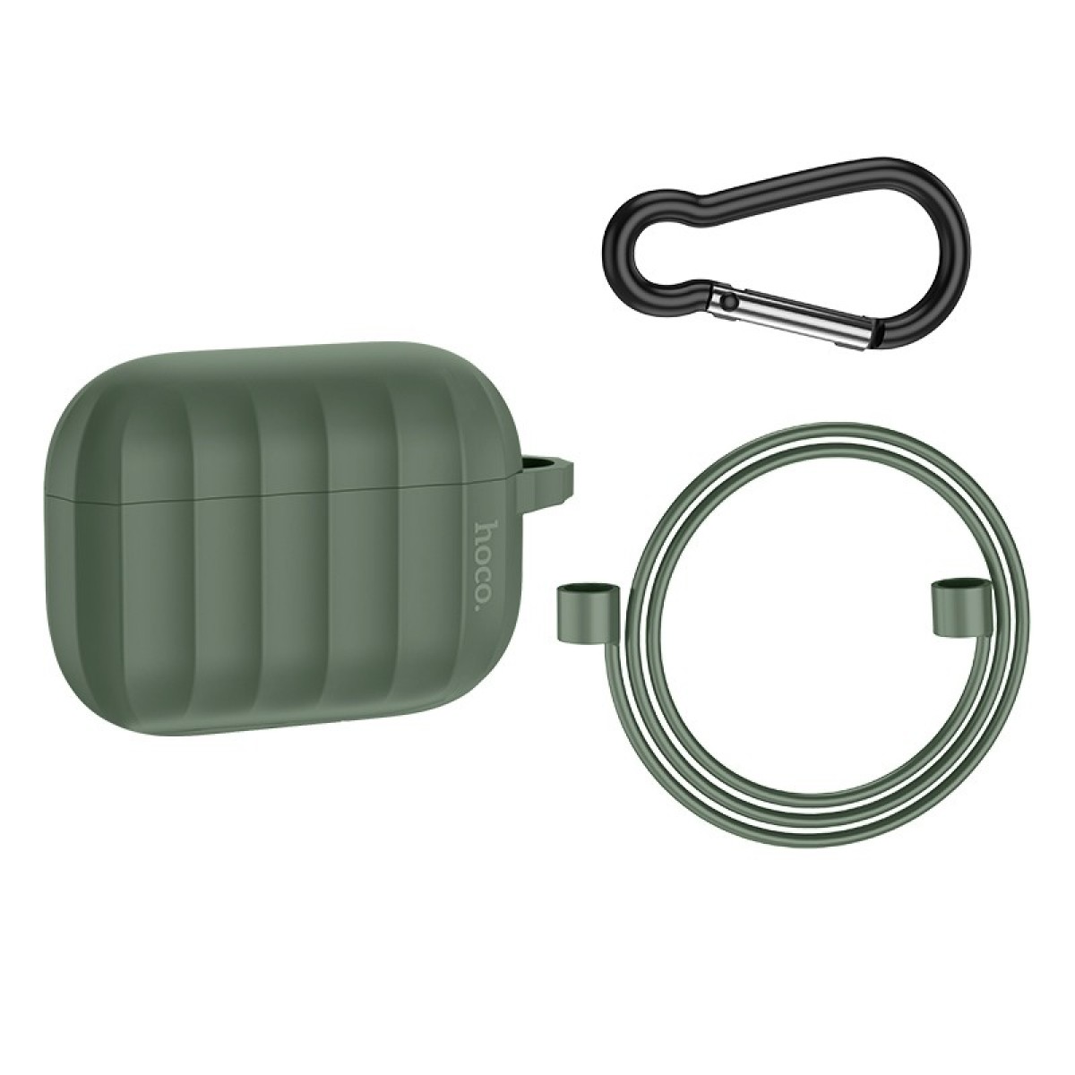 Θήκη Hoco WB22 Glory Series Silicone Protective Case Σκούρο Πράσινο για AirPods 2021 (3ης γενιάς) με Γάντζο