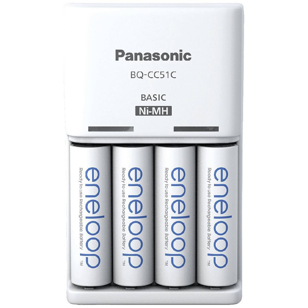 Φορτιστής Μπαταριών Panasonic Eneloop BQ-CC51 για AA/AAA με 4 ΑΑ Μπαταρίες 2000mAh BK-3MCDE